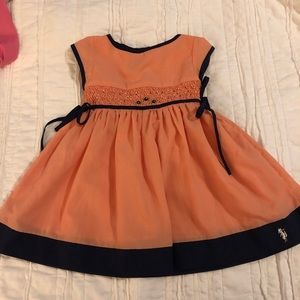 Well Dressed Wolf size 24m peach and navy EUC